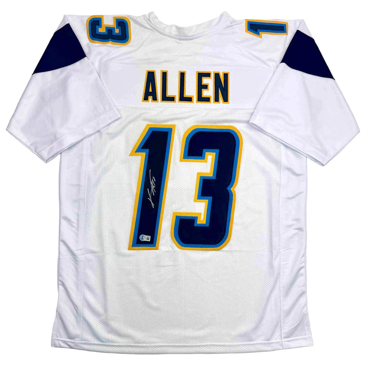 Autographed/Signed Keenan Allen Los Angeles LA White Football Jersey JSA COA