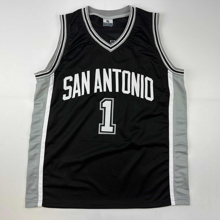 Facsimile Autographed Victor Wembanyama San Antonio Black Reprint Jersey Size XL