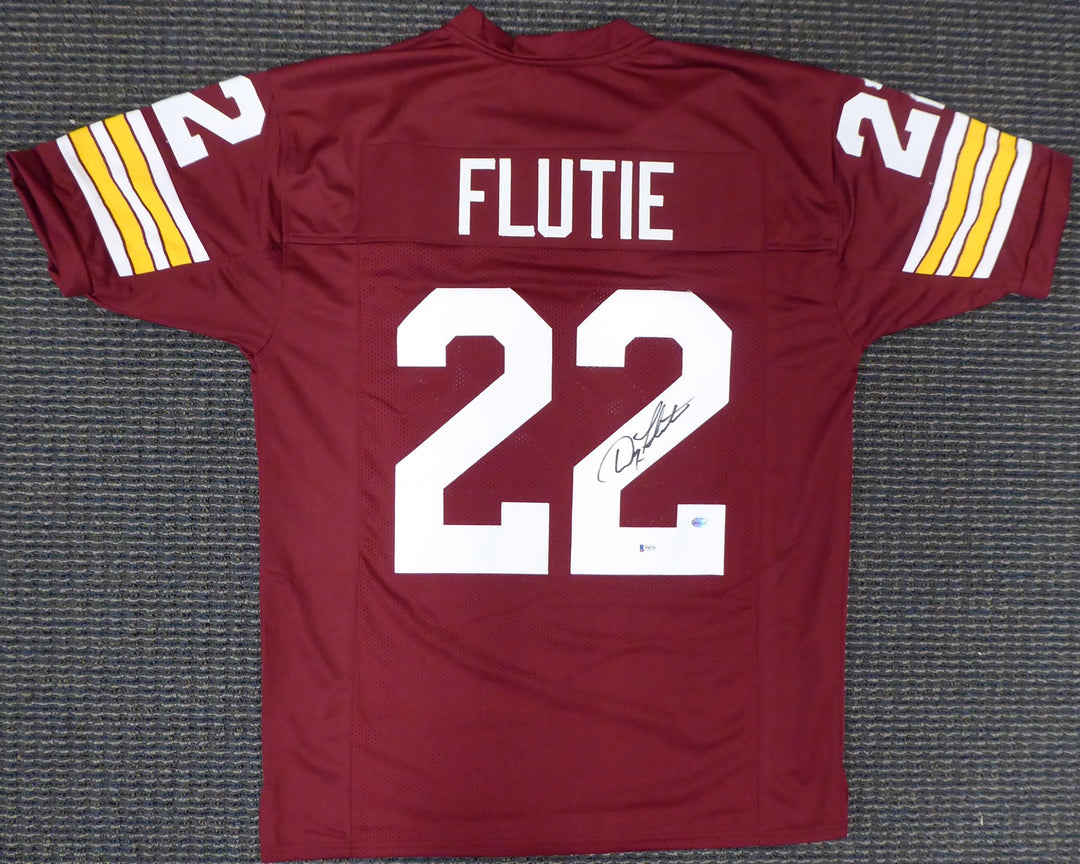 Boston College Eagles Doug Flutie Signed Red Jersey Beckett BAS