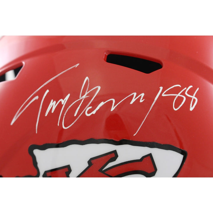 Tony Gonzalez Autographed Kansas City Chiefs F/S Helmet Beckett Witness 56411