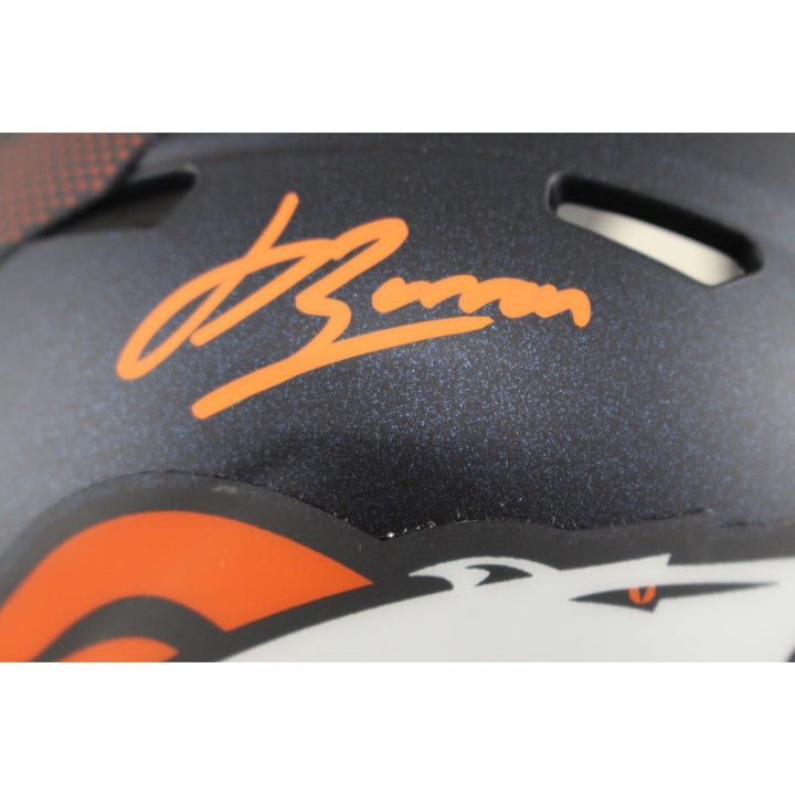 Jahdae Barron Autographed Denver Broncos Mini Helmet Beckett Witness 54018