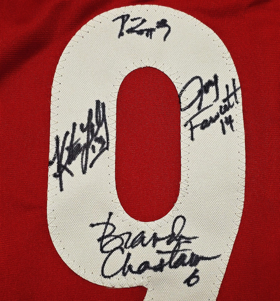 1999 Team USA Women's Soccer World Cup Champions Auto Red Jersey 8 Sigs Mia Hamm