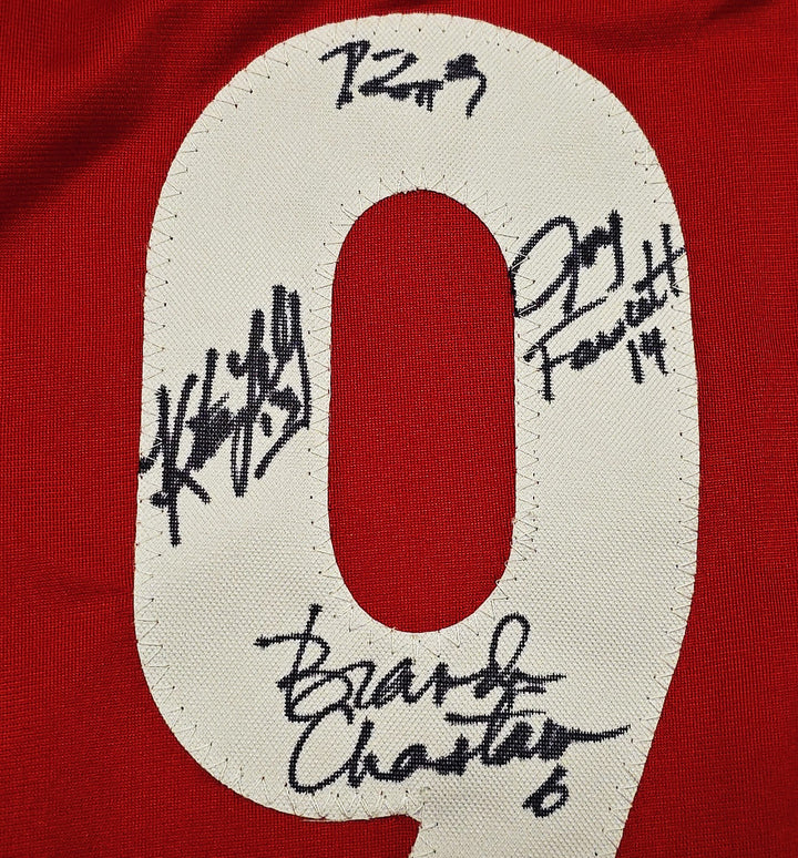 1999 Team USA Women's Soccer World Cup Champions Auto Red Jersey 8 Sigs Mia Hamm