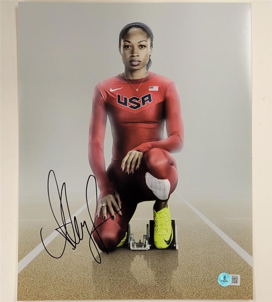 Allyson Felix signed 11x14 Photo USA Olympics Track autograph (A) ~ Beckett BAS