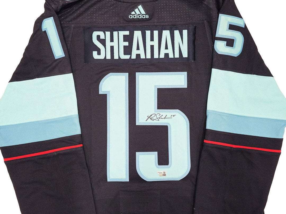Kraken Riley Sheahan Auto Blue Adidas Authentic Jersey Sz 54 Inaugural Fanatics