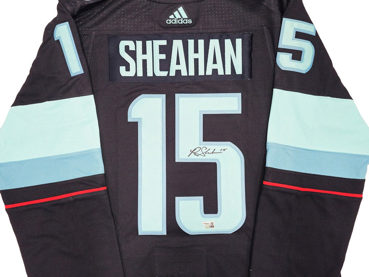 Kraken Riley Sheahan Auto Blue Adidas Authentic Jersey Sz 54 Inaugural Fanatics