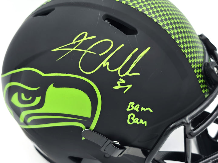 Kam Chancellor Auto Seahawks Eclipse Black Full Size Authentic Helmet Bam Bam