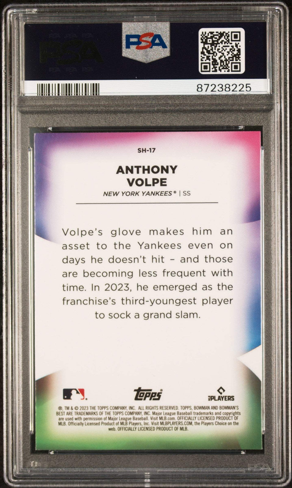 Graded 2023 Bowmans Best Anthony Volpe #SH17 Shellacked RC Baseball Card PSA 10