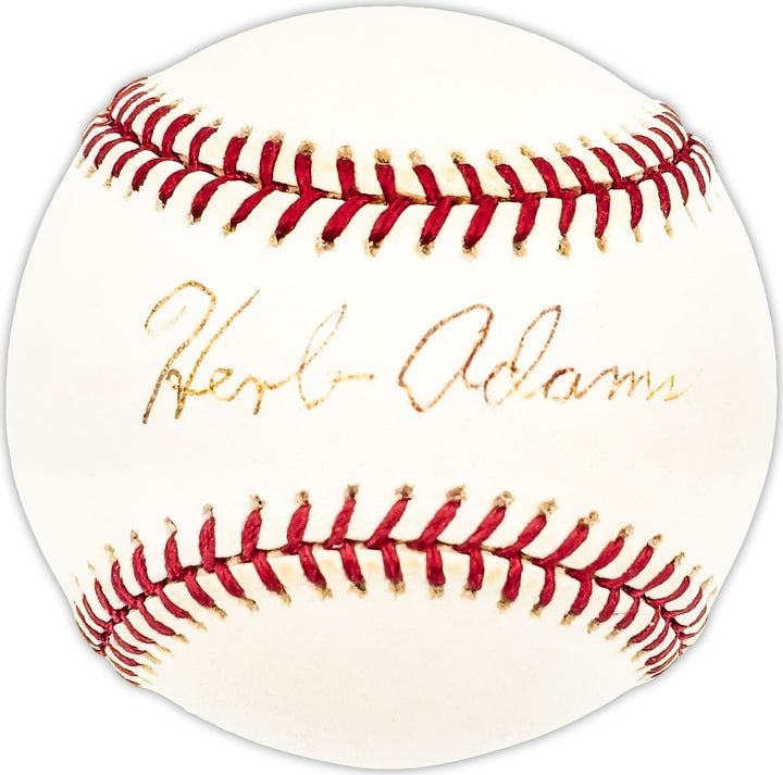 Herb Adams Signed Official MLB Baseball Chicago White Sox Beckett QR #BM25656