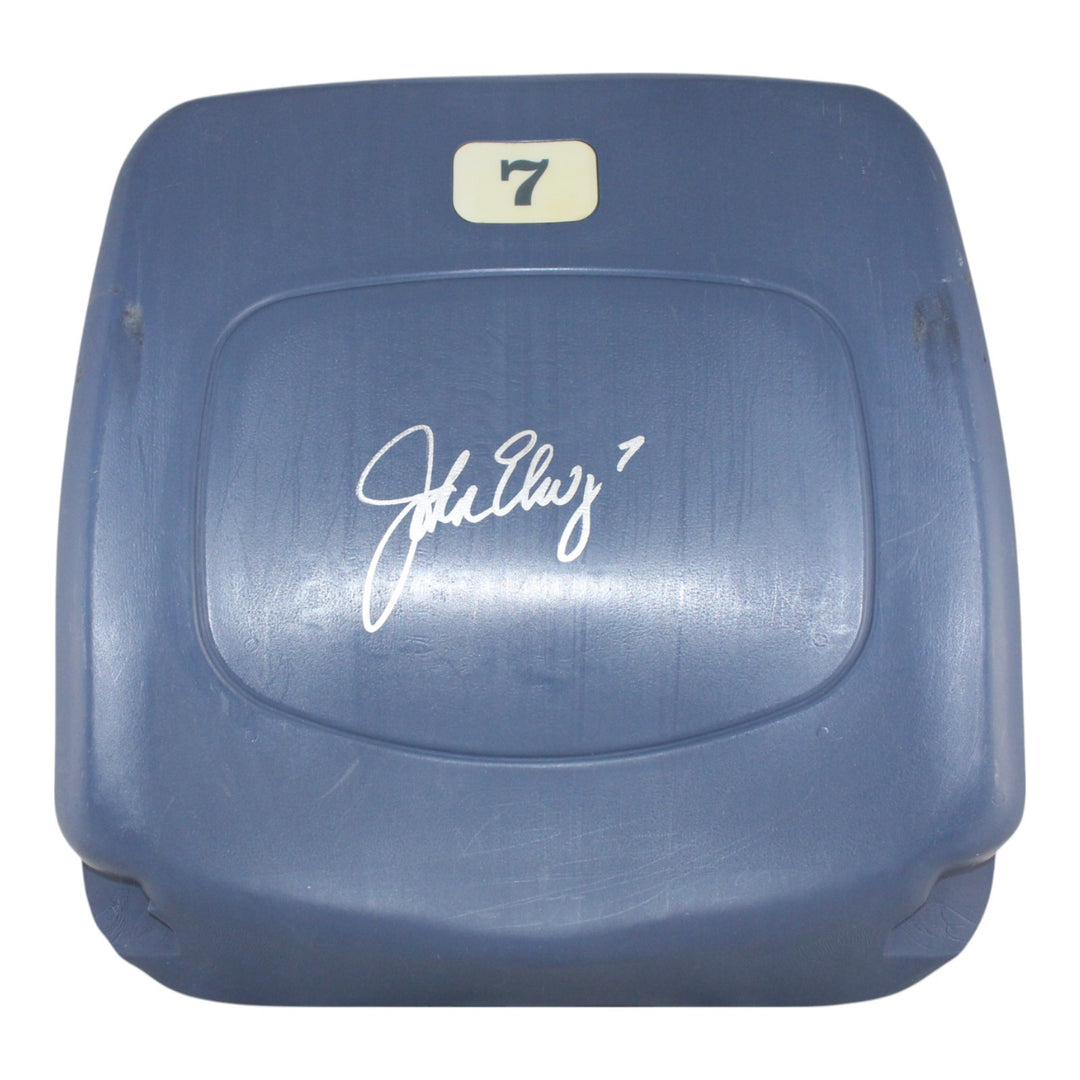 John Elway Signed Denver Broncos Invesco Field Blue Seat Back BAS 50986