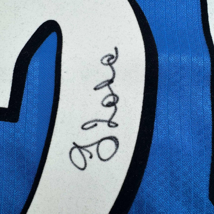 Autographed/Signed Gianfranco Zola Chelsea FC Blue Jersey Beckett BAS COA