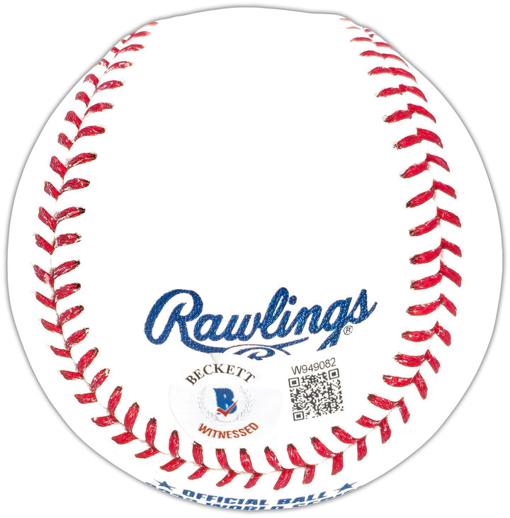 Marcus Semien Signed Official 2023 WS Logo MLB Baseball Rangers Beckett Witness