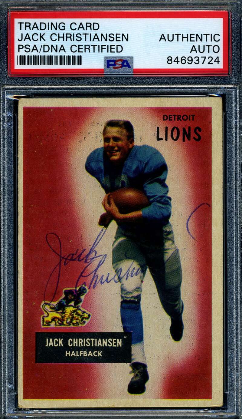 Jack Christiansen PSA DNA Signed 1955 Bowman Autograph