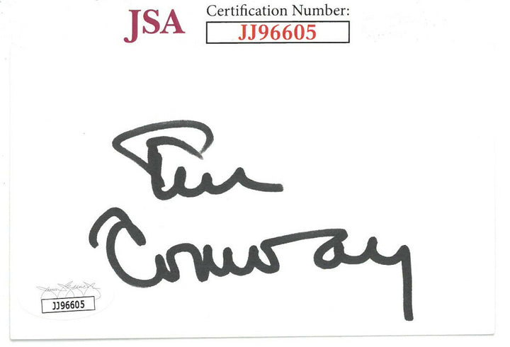 Tim Conway signed 3x5 Index Card– JSA #JJ96605 -McHale's Navy/Carol Burnett Show