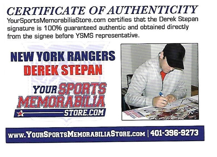 Derek Stepan signed 8x10 photo framed rangers coin autograph ins 21 holo COA