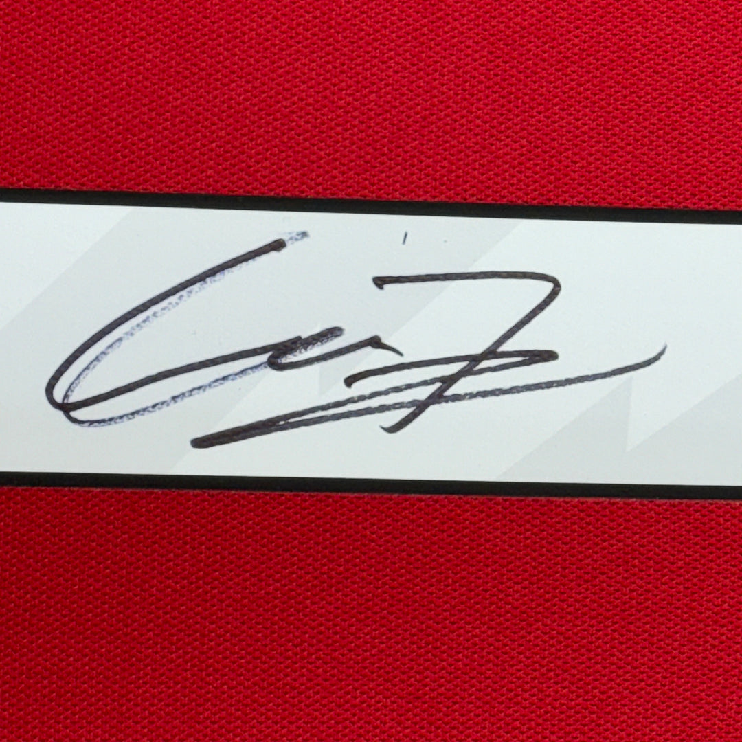 Framed Autographed/Signed Alejandro Garnacho 35x39 ManU Red Jersey Beckett COA