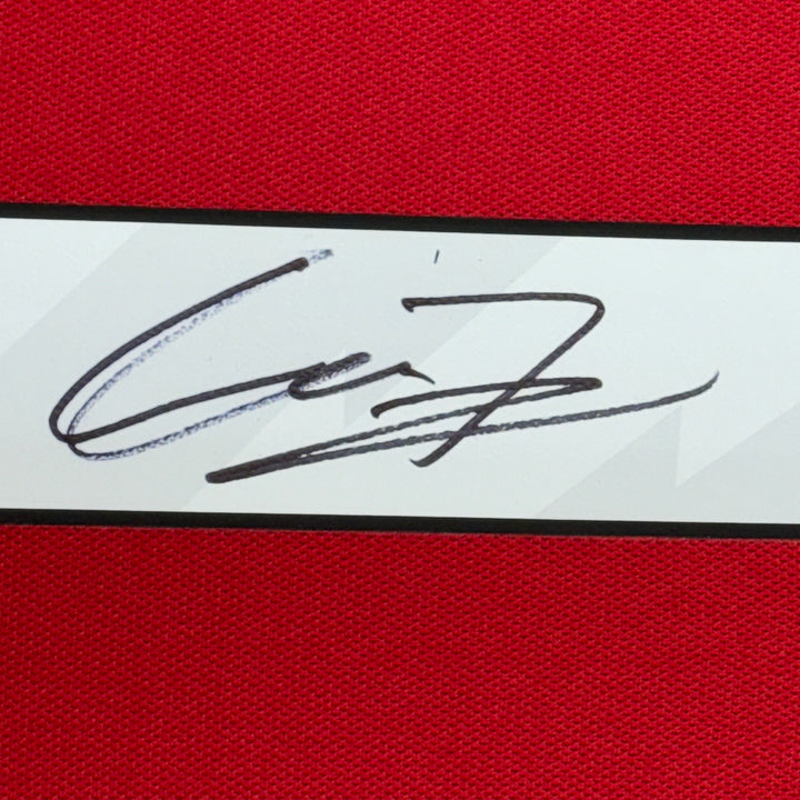 Framed Autographed/Signed Alejandro Garnacho 35x39 ManU Red Jersey Beckett COA