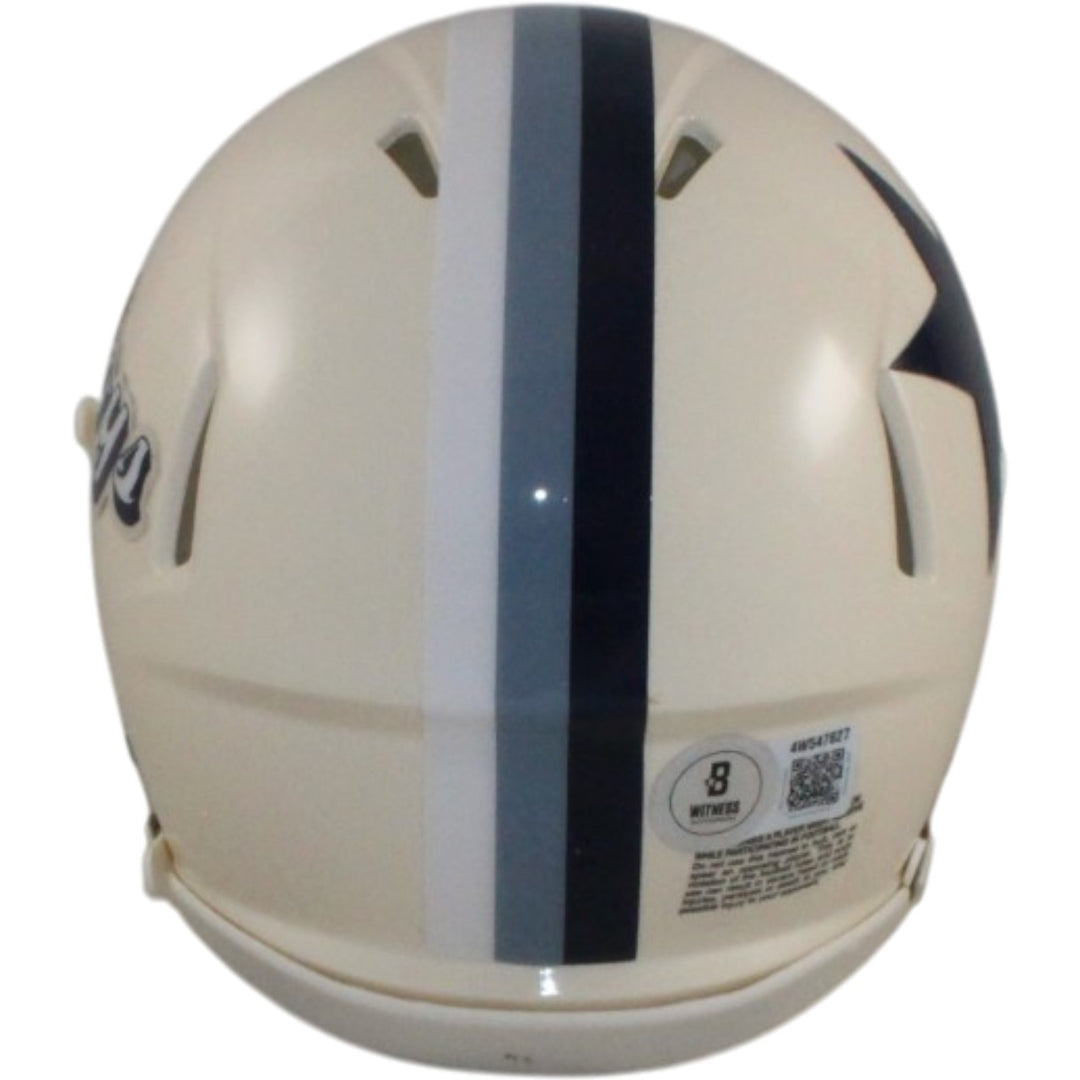 Dak Prescott Autographed/Signed Dallas Cowboys Retro Mini Helmet Beckett 56340