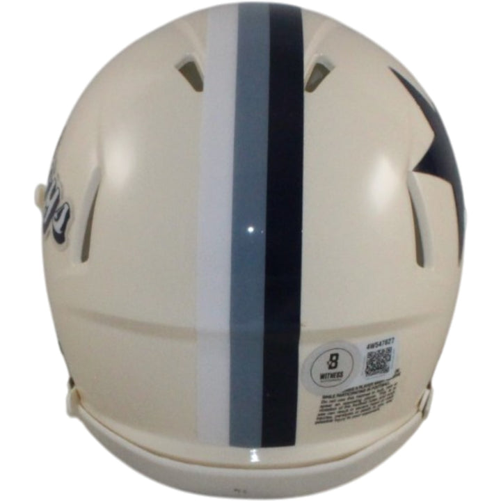 Dak Prescott Autographed/Signed Dallas Cowboys Retro Mini Helmet Beckett 56340