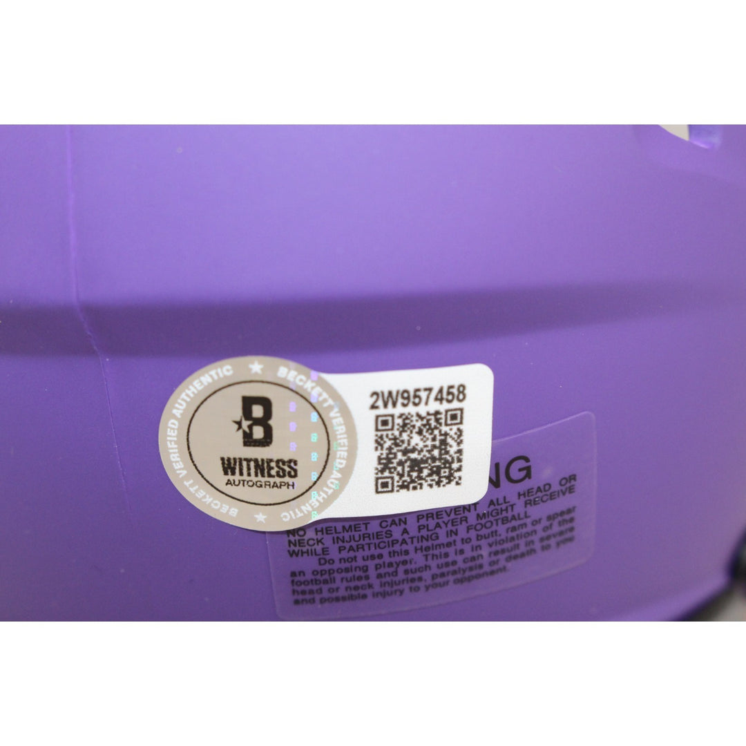 Ed Reed Autographed/Signed Baltimore Ravens Rave Mini Helmet HOF Beckett 53658