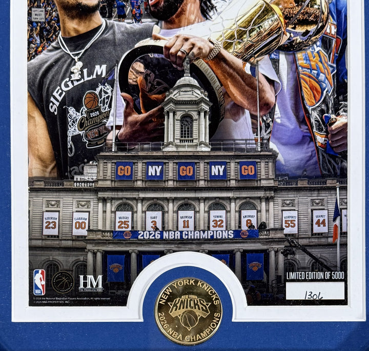 Knicks 2026 Parade of Champions Coin Highland Mint Framed Photo Hart Brunson KAT