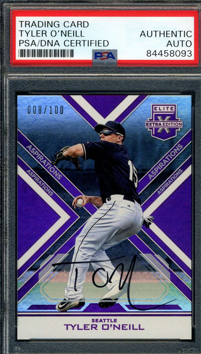 Tyler O`neill PSA DNA Coa Signed 2016 Panini Elite 8/100 Autograph