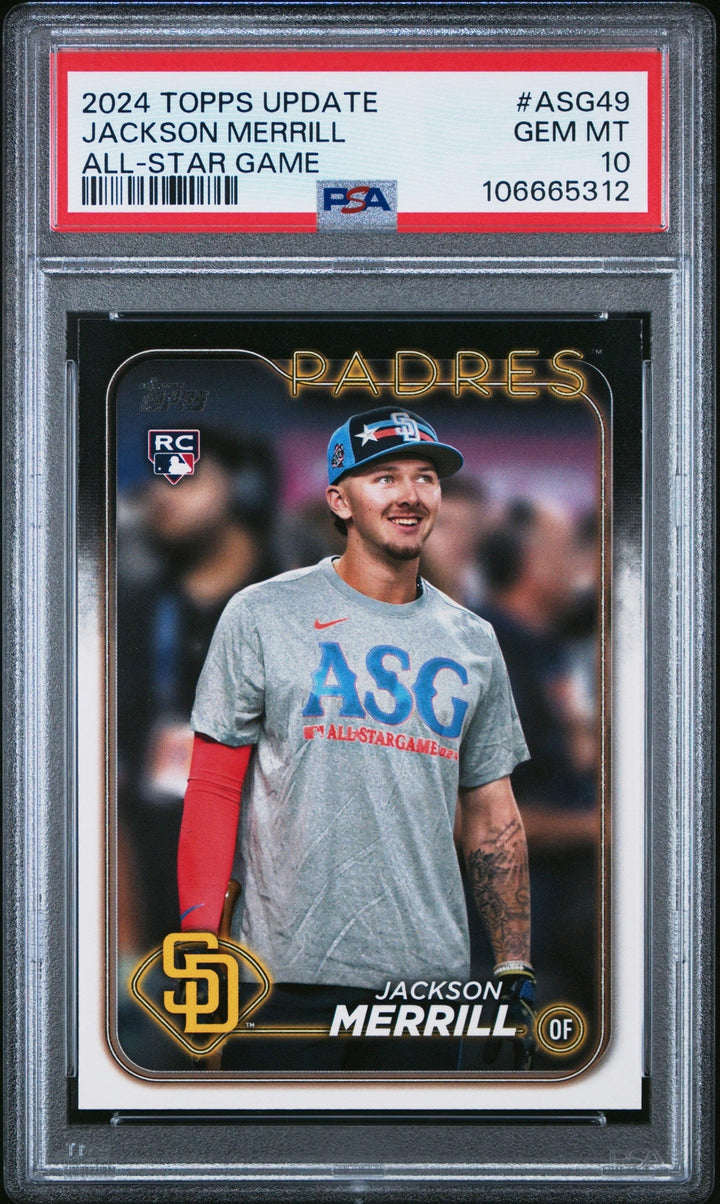 Graded 2024 Topps Update Jackson Merrill #ASG49 All Star Game Rookie Card PSA 10