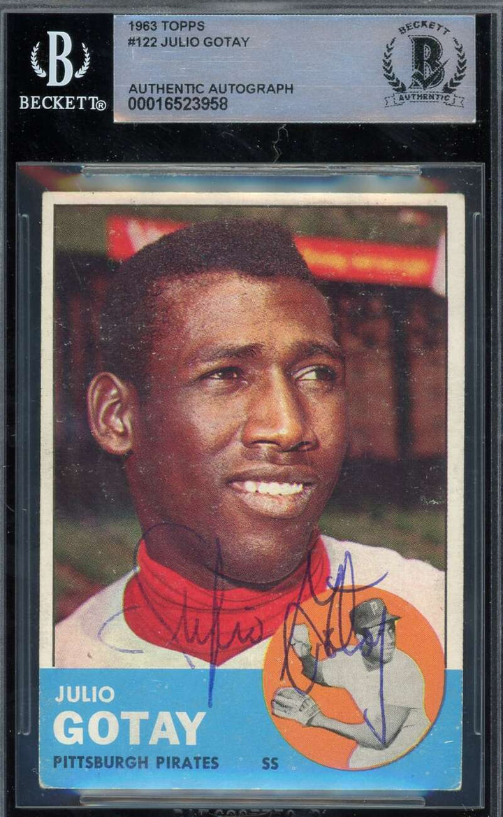 Julio Gotay Beckett BAS Signed 1963 Topps Autograph