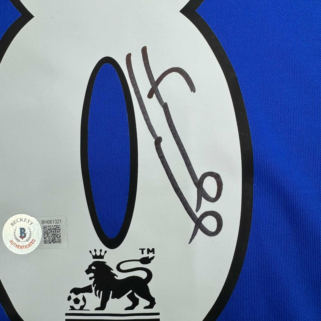 Autographed/Signed Frank Lampard Chelsea FC Blue Soccer Futbol Jersey BAS COA