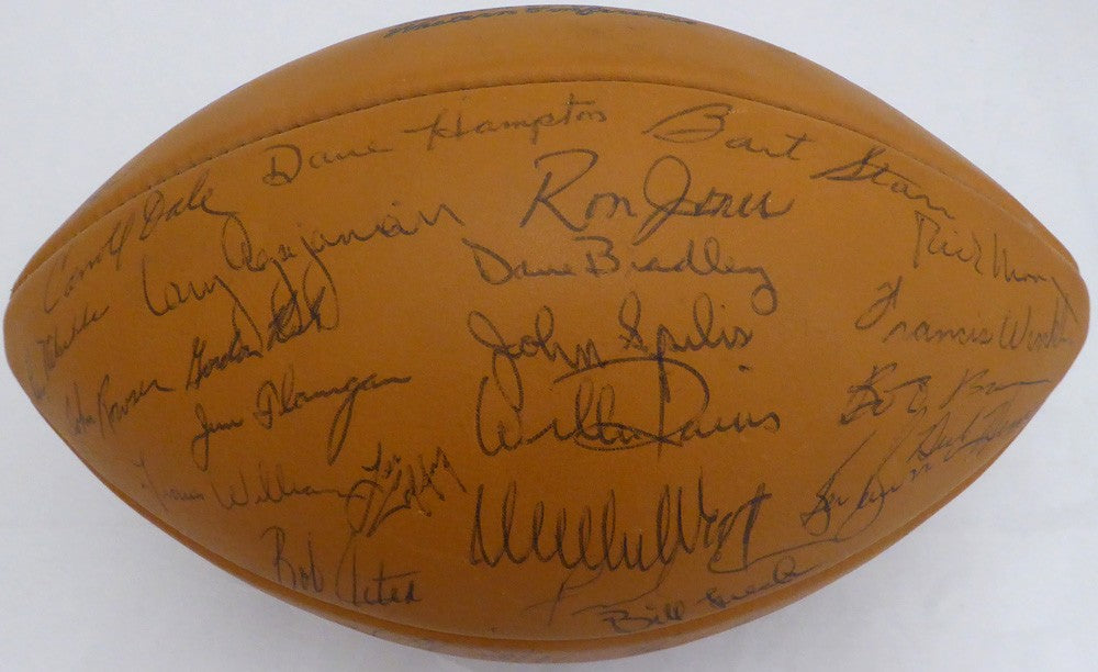 1969 Green Bay Packers Team Auto Football 50 Total Sigs Bart Starr PSA/DNA