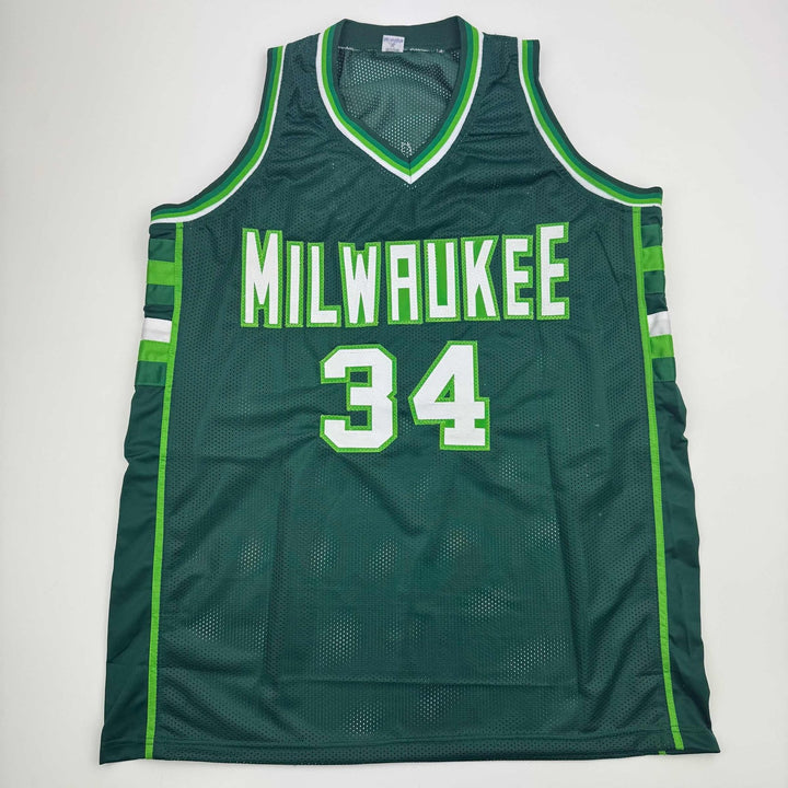 Autographed/Signed Terry Cummings Milwaukee Green Jersey Beckett BAS COA