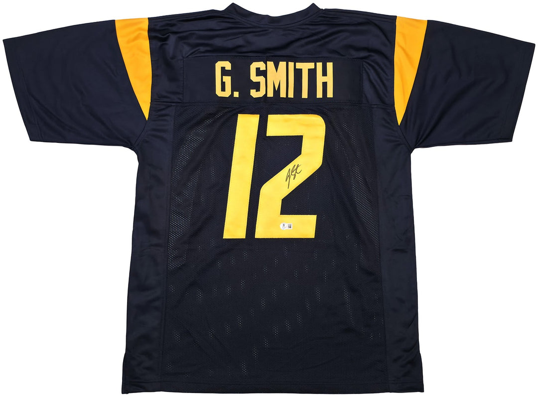 West Virginia Mountaineer Geno Smith Signed Blue Jersey Beckett Witness