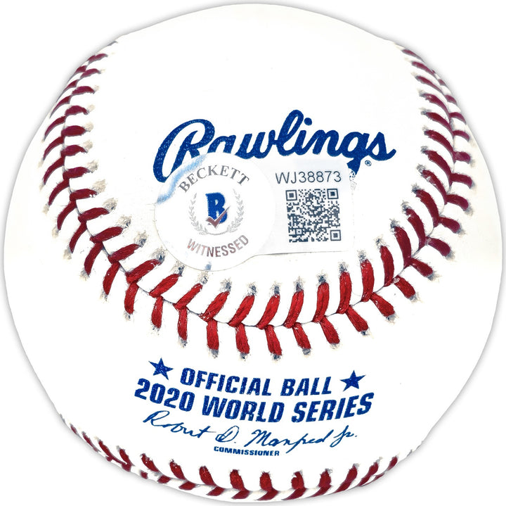 Walker Buehler Signed Official 2020 WS Baseball Los Angeles Dodgers Beckett QR