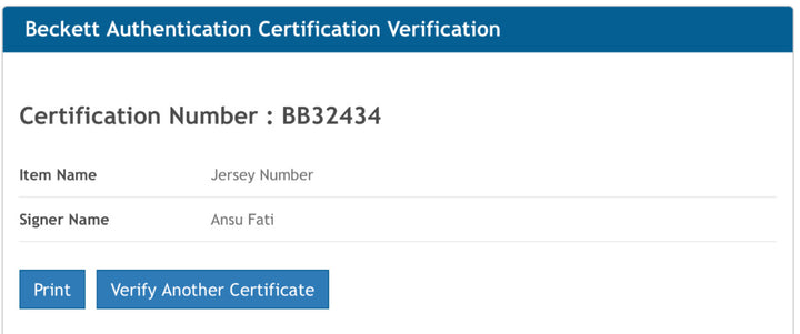 Ansu Fati FC Barcelona Signed Jersey Size XL Auto Beckett COA