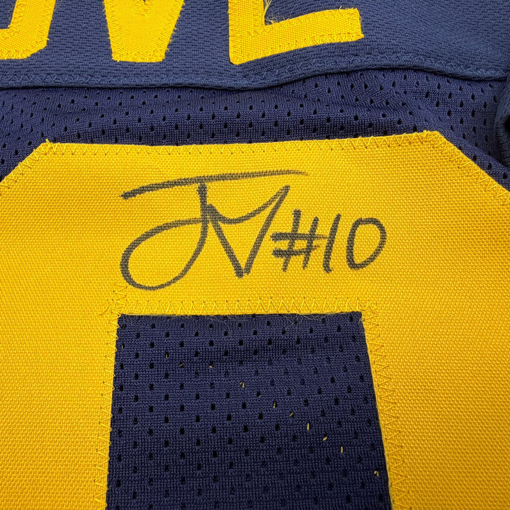 Autographed/Signed Jordan Love Green Bay Blue Retro Football Jersey Beckett COA