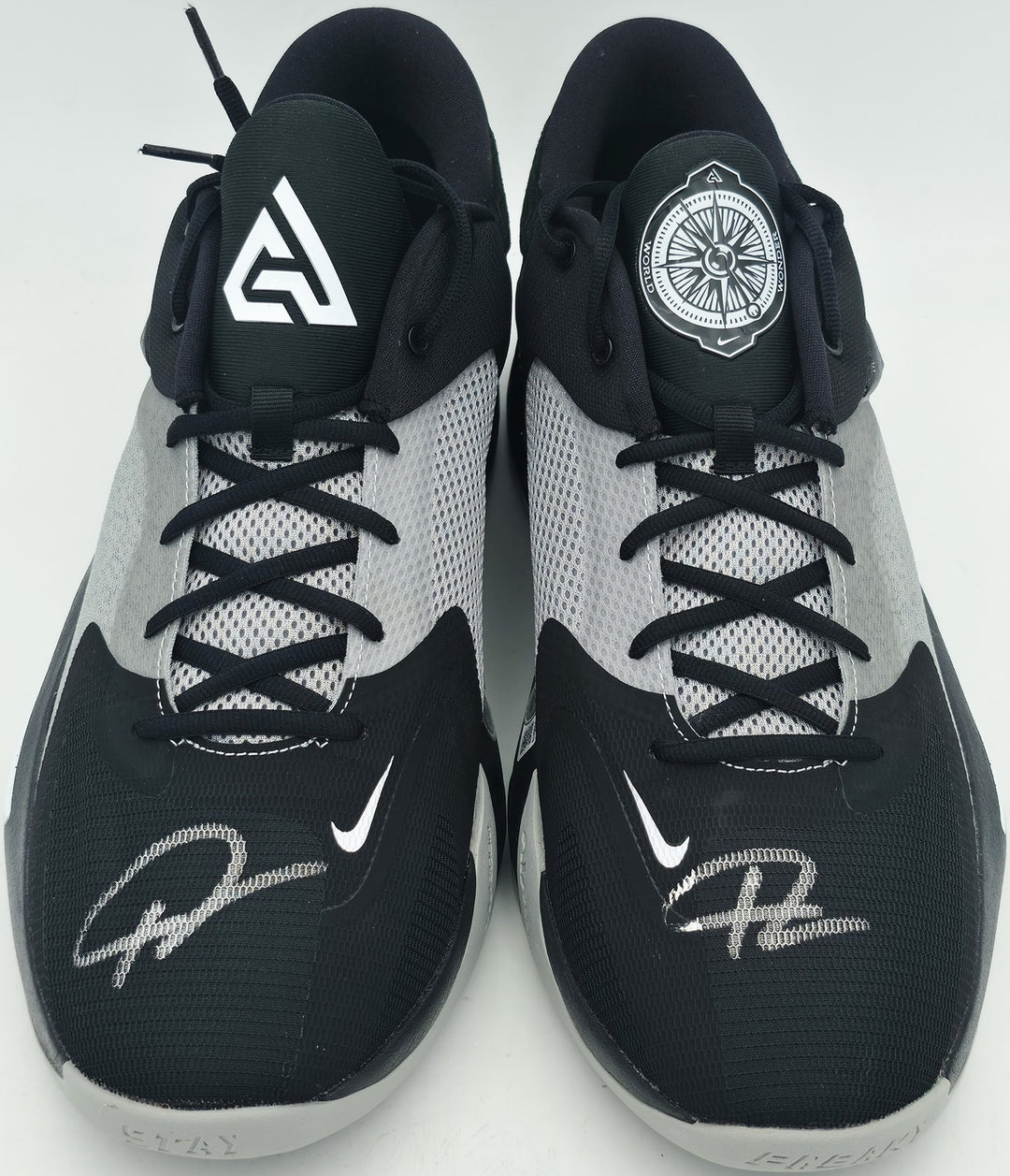 Giannis Signed 2021 PE Promo Baylor Nike Zoom Freak 3 Shoes Size 17 BAS Witness
