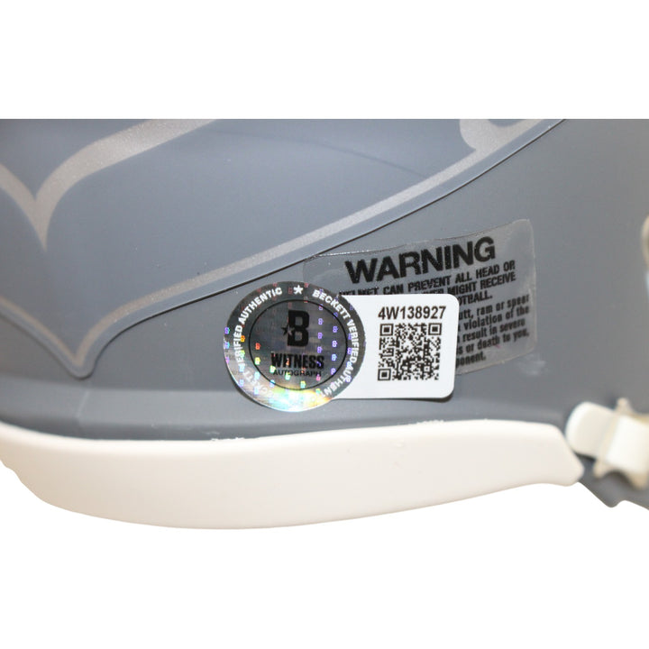 Shaun Alexander Autographed Seattle Seahawks Slate Mini Helmet Beckett WIT 55055