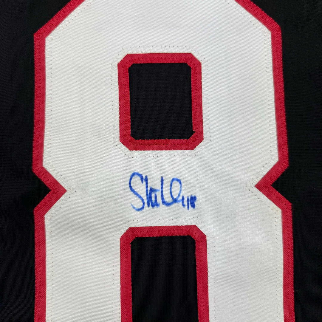 Framed Autographed/Signed Tim Stutzle 35x39 Ottawa Black Jersey JSA COA