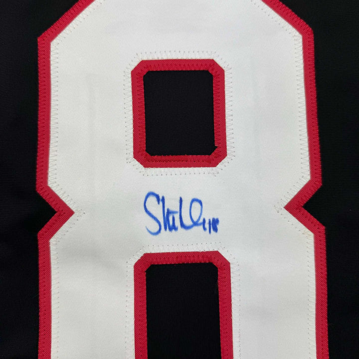 Framed Autographed/Signed Tim Stutzle 35x39 Ottawa Black Jersey JSA COA