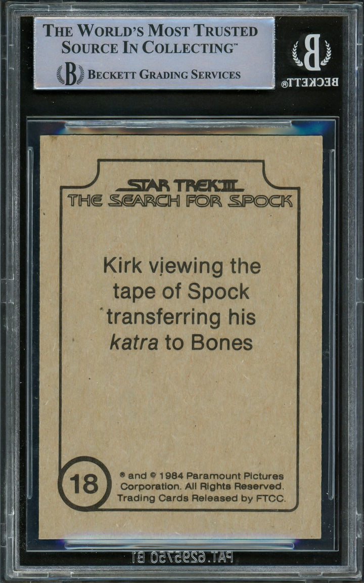 William Shatner Auto Signed 1984 FTCC Search For Spok Card 18 Star Trek Beckett
