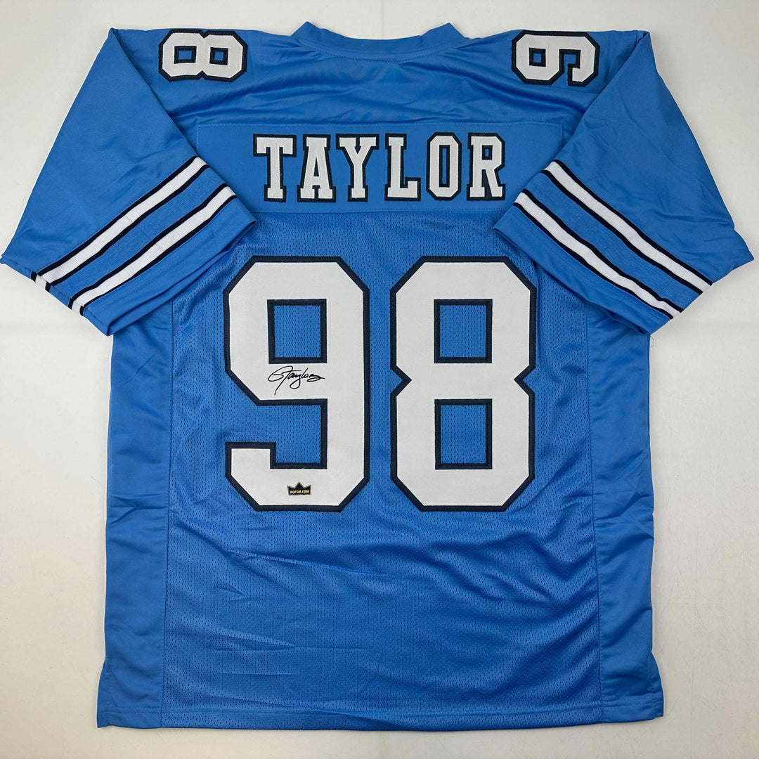 Facsimile Autographed Lawrence Taylor UNC North Carolina Blue Reprint Jersey XL