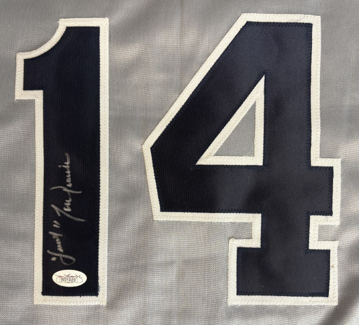 Lou Piniella New York Signed Gray Baseball Jersey Sweet Inscribed JSA Hologram