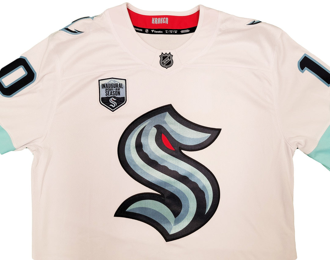 Seattle Kraken Matty Beniers Auto White Fanatics Jersey XL Inaugural Fanatics