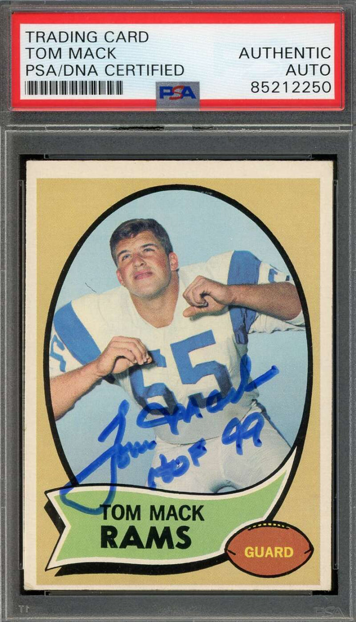 Tom Mack PSA DNA Signed 1970 Topps Rookie Autograph