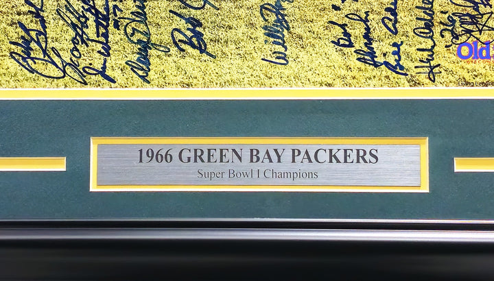 1966 Green Bay Packers Auto Auto Framed 16x20 Photo 34 Sigs Bart Starr Beckett