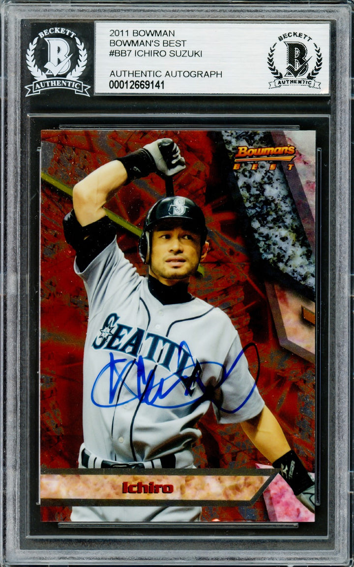 Ichiro Suzuki Signed 2011 Bowman's Best Card BB7 Seattle Mariners Beckett