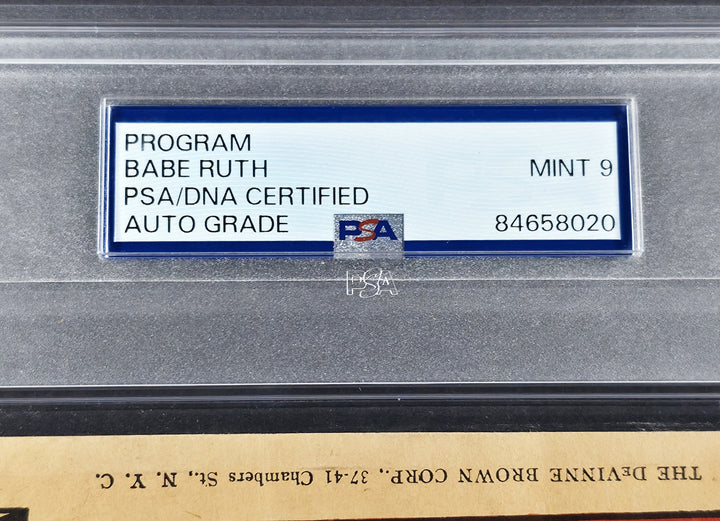 Babe Ruth Signed 1936 Program New York Yankees Auto Mint 9 PSA/DNA