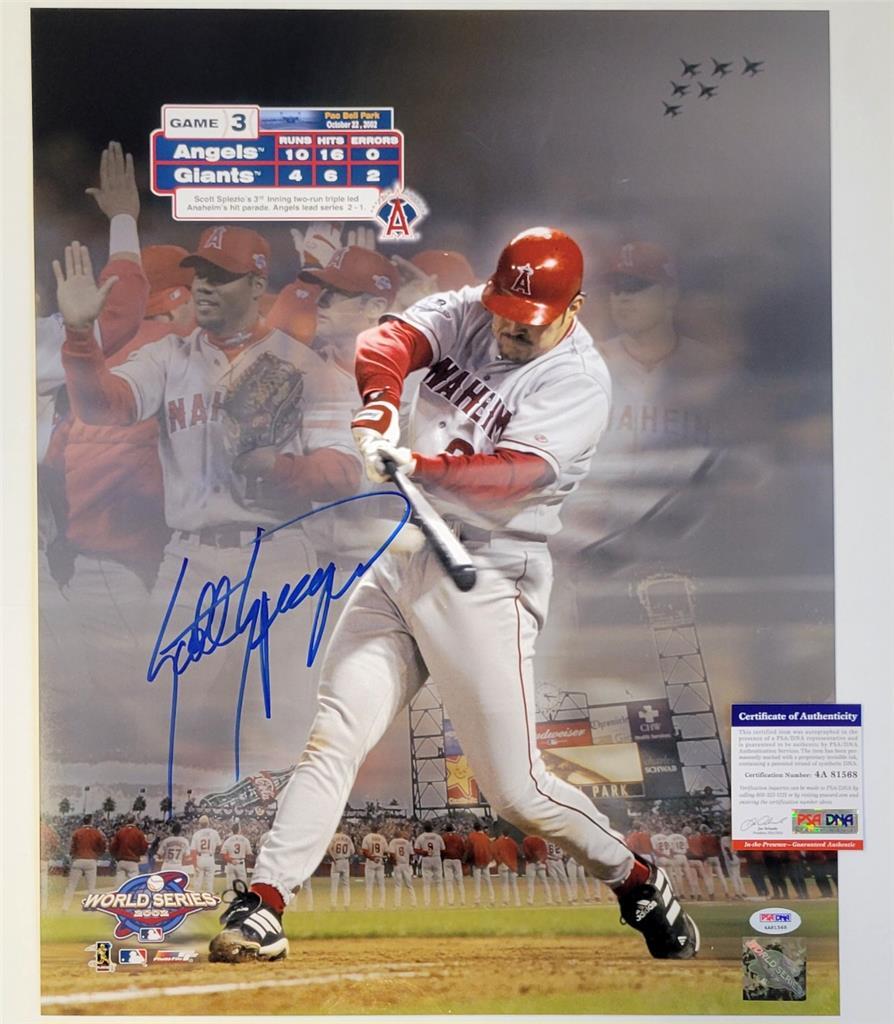 Scott Spiezio signed 2002 World Series HR Angels 16x20 photo auto ~ PSA