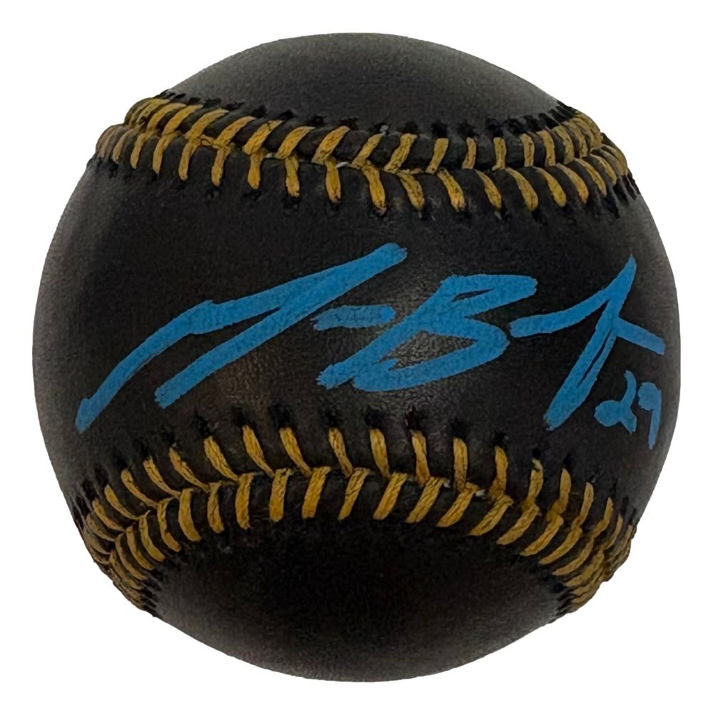 Michael Busch Chicago Cubs Signed Official MLB Black Leather Baseball BAS