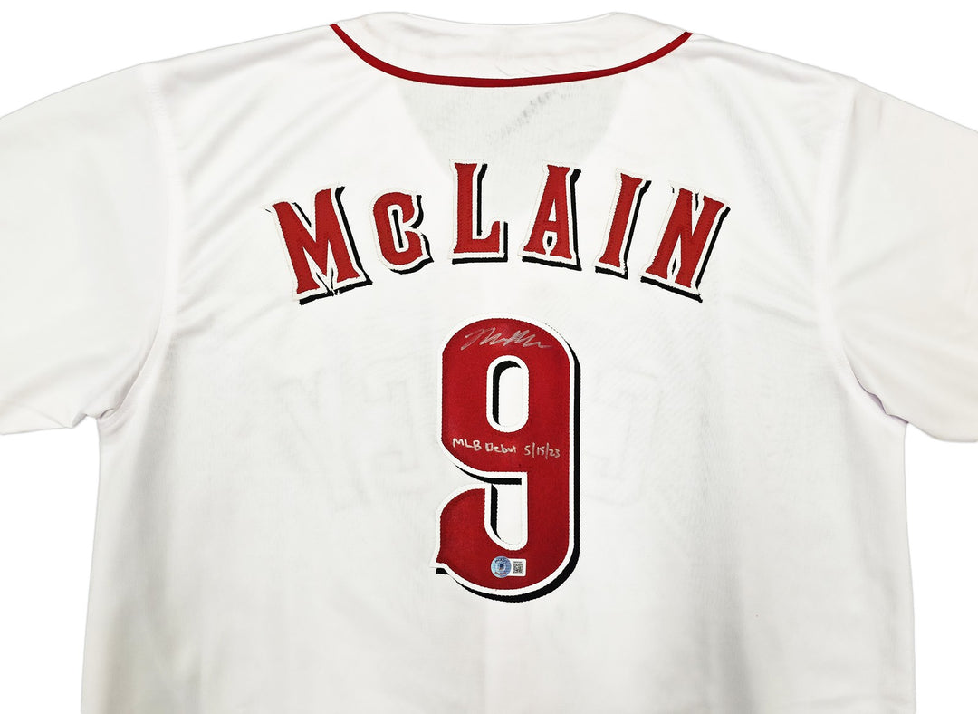Reds Matt McLain Signed White Jersey "MLB Debut 5/15/23" Beckett Witness